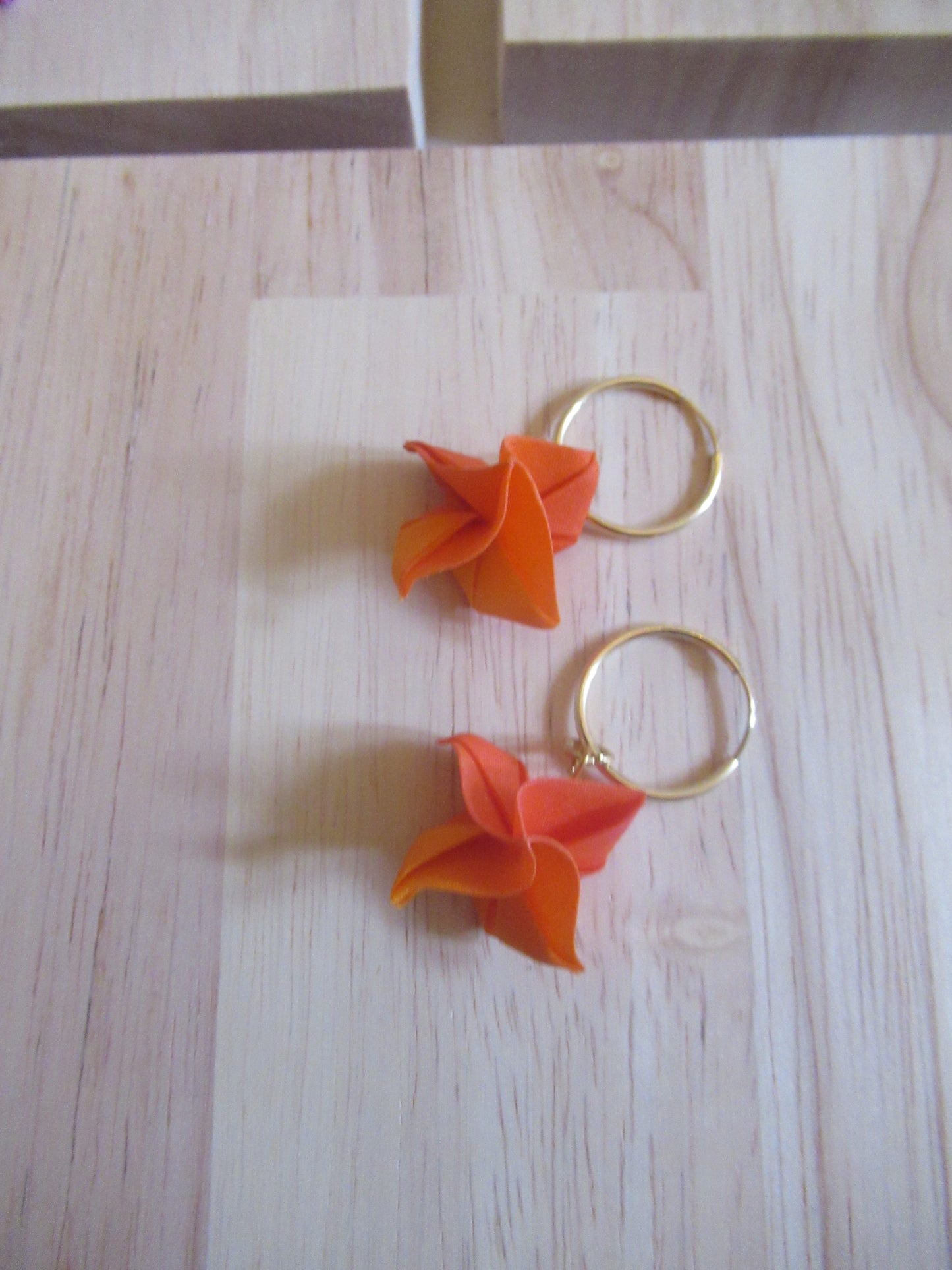 Origami Silk Rose earrings