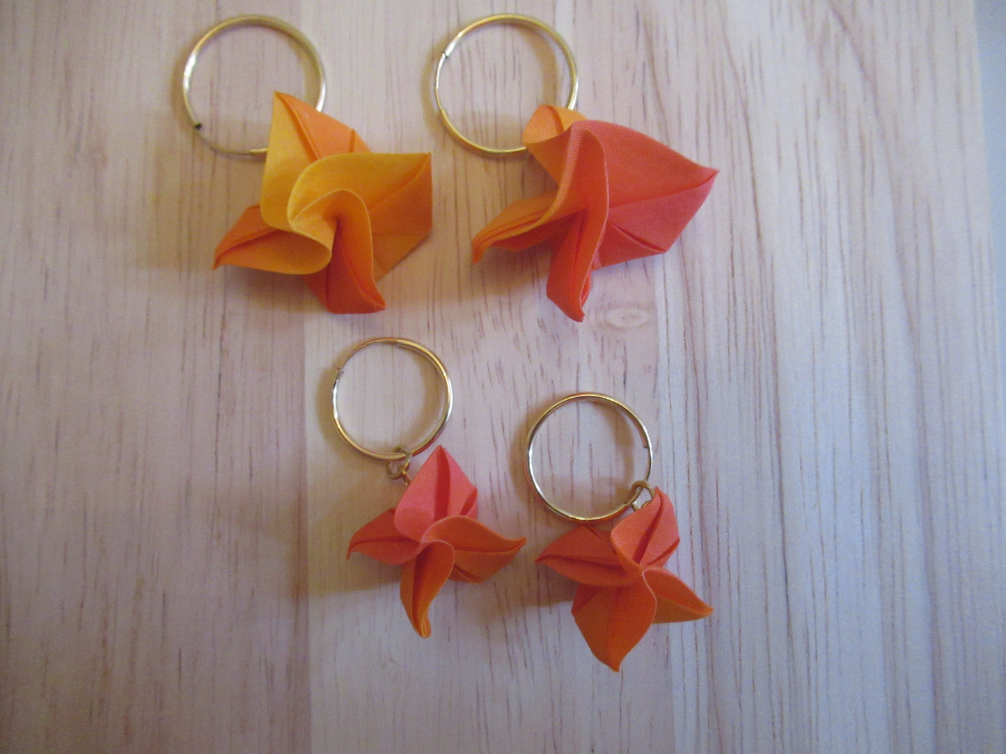 Origami Silk Rose earrings