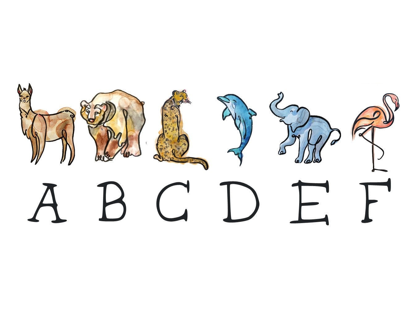 Personalised Animal Name Prints - A3 Framed