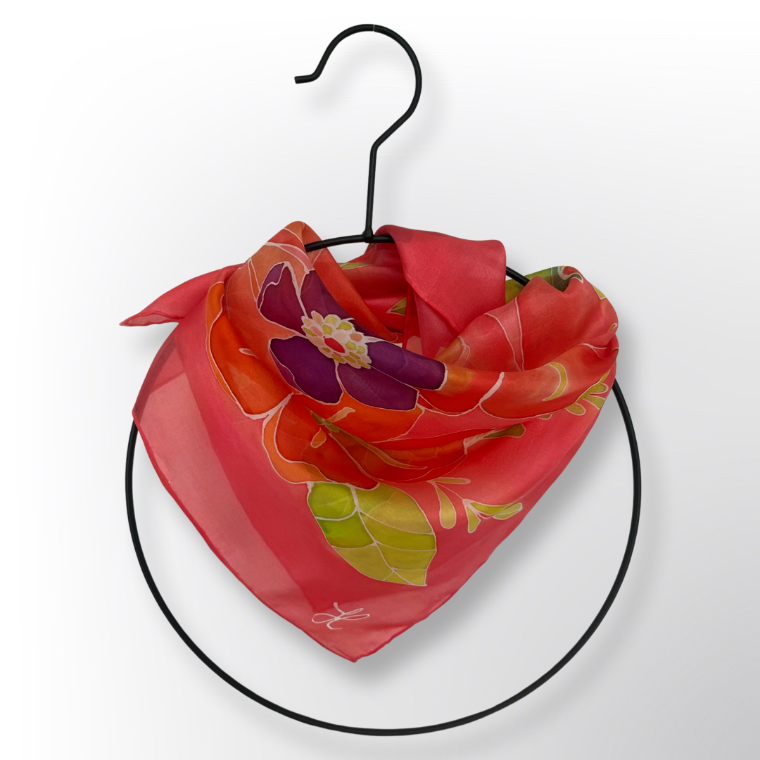 Alentia- Orange perfect gift Handmade 100% Silk Scarf